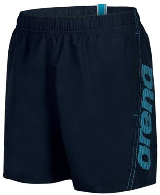 Arena Jungen Fundamentals Logo Jr Boxer Swim Trunks, Navy-Turquoise, 164 EU