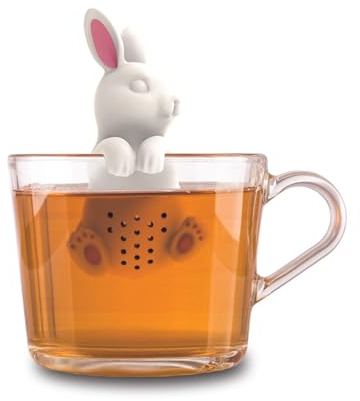 Winkee - Passoire à thé animal mignon I Infuseur à thé pour thé en vrac I Infuseur à thé amusant I Passoire à thé pour tasse I Passoire à épices en silicone I Figurine animal boule à thé (lapin)