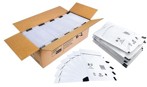 Trifoo 200 Versandtaschen Luftpolsterumschläge haftklebend Luftpolsterversandtaschen Luftpolstertaschen Polsterumschläge B2 (135 x 225 mm) weiß Selbstklebeverschluß 200 Stück