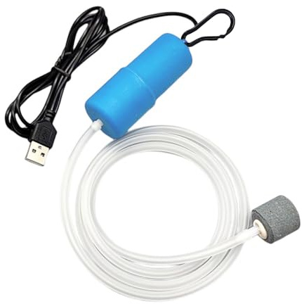 ENJOY-UNIQUE Ossigenatore Per Acquario Pompa ad Aria per Acquario Mini USB Aeratore Acquario Serbatoio di Pesce Gorgogliatore di Ossigeno con Pietra d'aria