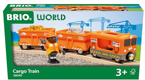 BRIO World - Treno Merci, Accessorio Pista Trenino, Set Costruzioni in Legno, Compatibile con Tutti i Prodotti BRIO, Giocattolo per Bambini 3+ Anni