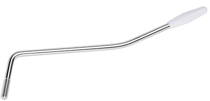 Banworks Electric Guitar Tremolo Arm Metric M6 Whammy Bar with 5.8mm (15/64) Thread for Tremolo Bridges of Squier Strat ST Guitars JT/YB-01 Chrome with White Tip