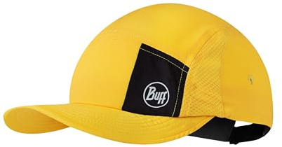 Buff®| Gorra 5 Panel Go Hombre Mujer Adulto Flexible, UPF50, Ajustable, Sostenible, Ligera, Correr, Materiales reciclados, Comoda, L/XL, Amarillo
