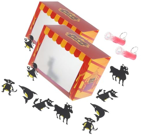 MAJORMENCH 2set Shadow Toys DIY Craft Kit Boys and Girls Puppet Theater Educational Puppet Making Theater for Creative Play Storytelling Random Color