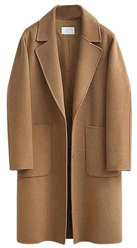 Manteaux en laine pour femmes Manteau long d'hiver décontracté à simple boutonnage pour femmes Manteau habillé le bureau