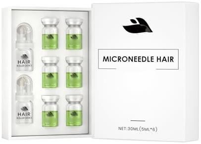 Kit De SéRum Capillaire Avec SystèMe De Micro-Aiguilles Et Applicateur, Pour Hommes Et Femmes, Cheveux Secs Et AbîMéS (Vert)