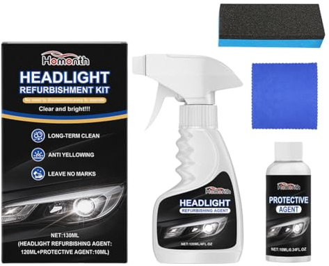 Kit de restauración de faros de coche de ZoraYorce con paño y esponja, set de reparación y limpieza para faros de coche