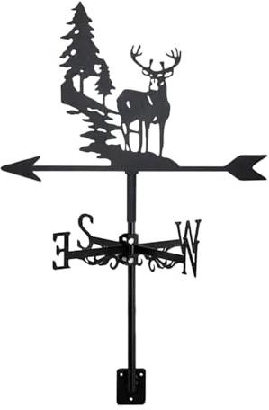 YROHGKPN Veleta de viento de metal en forma de gallo dirección luz patio granja montaje techo veleta para techo