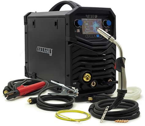 Spartus EasyMIG 317 LCD - Saldatrice professionale MIG MAG a doppio impulso 300 A 400 V Inverter – Saldatrice in alluminio e acciaio inox – Sinergia 4 rulli – 4 in 1 Multi-processo IGBT Bestsalden.de