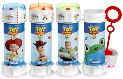Anila's Toy Story 5 Bubble Tubs, 60ml Solution, with Bubble Wand, Maze Lid, Party Bag Fillers, Ages 3+, 12 Pack
