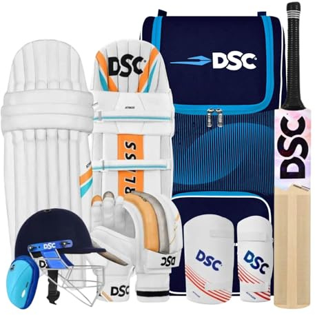 DSC Premium Complete Kit with Helmet Cricket Kit | Right Hand | Kit for Men | Size 5 | Multicolor