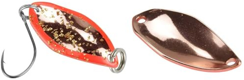 FTM Spoon Fly 1,2 g – Cuillère Clignotante pour la pêche à la Truite, cuillère pour la pêche à la Truite, cuiller Clignotant pour la pêche à la Truite, Couleur : Rouge/doré