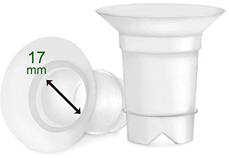 Maymom Flange Inserts 17mm Long Compatible with Medela PersonalFit 24-25mm Cups, Spectra, Freemie, Willow, Momcozy Wearable S9 S17 S12, confezione da 2