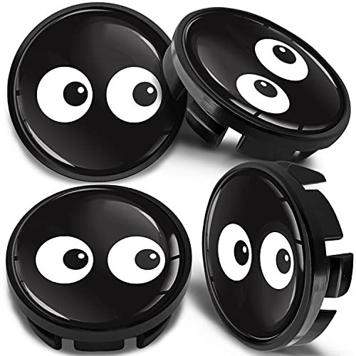 SkinoEu 4 x 65mm Nabendeckel Felgendeckel Radnabenabdeckung Nabenkappen Felgenkappen Radkappen Alufelgen Kompatibel mit VW 3B7 601 171 / 6U7 601 171 Augen Schwarz CV 45