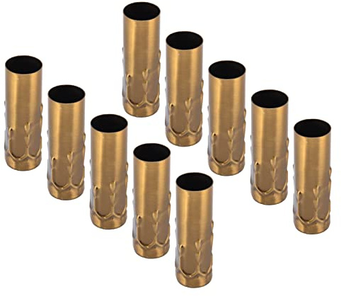 Tubo de Soporte de Lámpara de Vela, 10 Piezas E14 Tubo de Metal Lámpara de Cabeza Carcasa de Hierro para Soporte de Lámpara de Vela Base de Lámpara de Tubo 25x80mm Candelabro de(Bronce dorado)