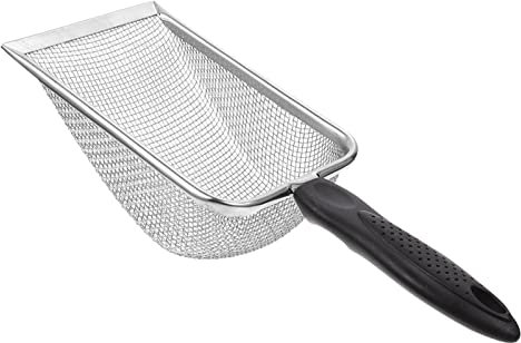 ULTECHNOVO Filtern Von Sandschaufel. Reptiliensand Feinmaschige Schaufel Edelstahl Reptilien Terrarium Substrat Streureiniger Eckschaufeln für Terrarien Sand Einstreu Schwarz Reptilienvorr?te