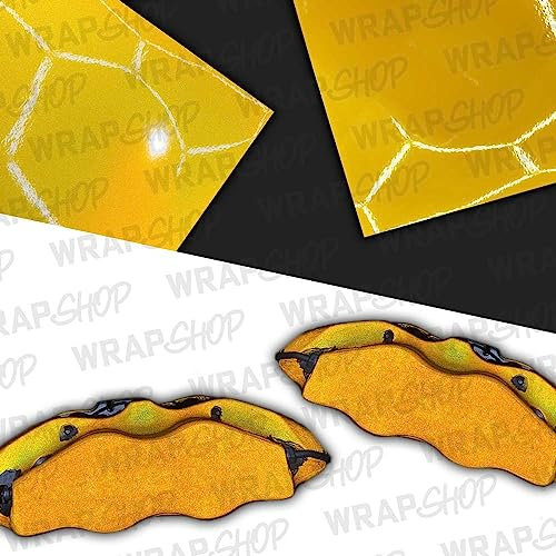 WRAPSHOP PREMIUM Reflective Brake Caliper, Self-Adhesive, Vinyl Wrap Kit (YELLOW)