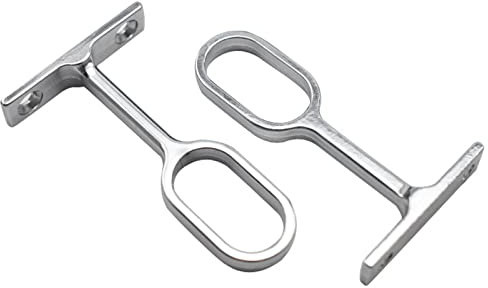 Schrankstangen Mittelhalter für Ovale Kleiderstangen,Chrom Poliert Höhenverstellbarer Mittelträger,Kleiderstangenlager Schrankrohraufhänger,Geeignet für 30.5 * 16mm Kleiderbügelrohre 2 Stück Tokaneit