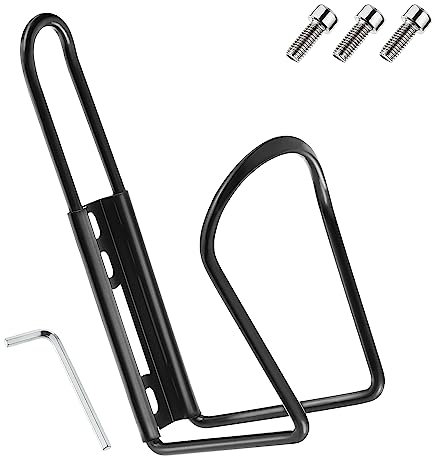 SIGANDG Fahrrad-Flaschenhalter,Sportflaschenhalter,MTB-Flaschenhalter,Fahrrad-Flaschenhalter Aus Aluminium,Mit 3 Schrauben + InbusschlüSsel (Schwarz)