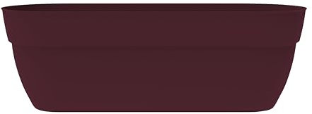EDA Jardiniere Basse Osaka 38 L - avec Barre Métallique de Renfort - 77,3 x 30,7 x H.25,9 cm - Rouge Bourgogne