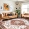 Vamcheer Teppich Wohnzimmer Teppich Vintage-Kurzflor Outdoor Teppich, Flauschig Schlafzimmer Teppich Weich Esszimmer Teppich, Waschbarer Teppiche, rutschfest Kunstwolle Teppich, Orange, 200 x 300 cm