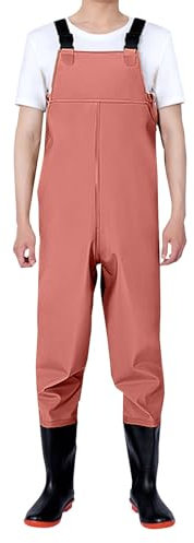 IQYU Anglerhose Damen Wasserdicht Mit Stiefel Wathose Wasserdicht Neopren -Regenlatzhose Lang Outdoorhose Atmungsaktiv Regenhosen Winddichte Arbeitshose Watthosen Watstiefel Hose Gummistiefel
