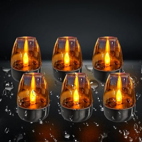 6 Stück Solar Tischlampe Outdoor Garten Deko Solarleuchten Balkon,Solarlampen für Außen Tischleuchte,Led Tischlampen Outdoor Dekolampe Garten Balkon Terrasse Beleuchtung für Außen (Kegel)