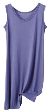 Camisón para Mujer - Camisones De Verano para Mujer, Camisón Sin Mangas De Algodón, Tallas Grandes, Camisón Suelto para Mujer, Ropa Informal para El Hogar, Vestido para Dormir, Púrpura, 8XL