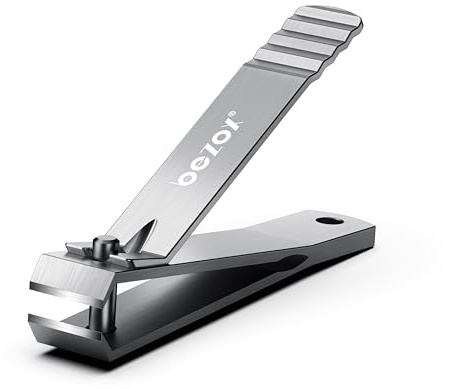 BEZOX Cortaúñas de hoja recta de alta resistencia para uñas gruesas de los pies, cortaúñas profesional de acero inoxidable para uñas de las manos y los pies, ideal para personas mayores