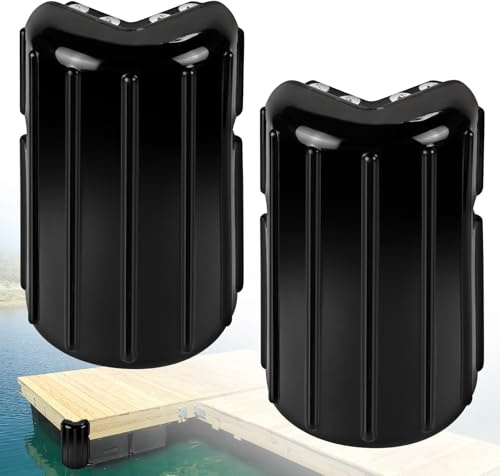 JYINCPED Corner Dock Bumpers,Boat Dock Corner Bumpers Fenders,Marine-Grade Viny,Inflatable Protection Fender Guard,Stainless Steel Mounting Hardware Included,8 x 16,2Pack-Black