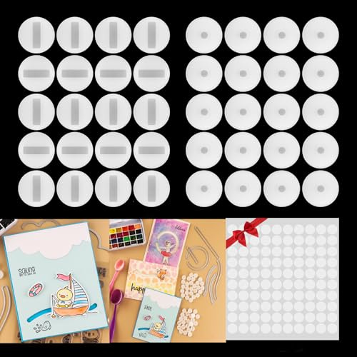 BAOFALI Set di 40 alianti per carte scorrevoli, rotanti e scorrevoli con cerchi adesivi bifacciali per la creazione di biglietti, fai da te, scrapbooking, progetti artistici, artigianato fatto a mano,