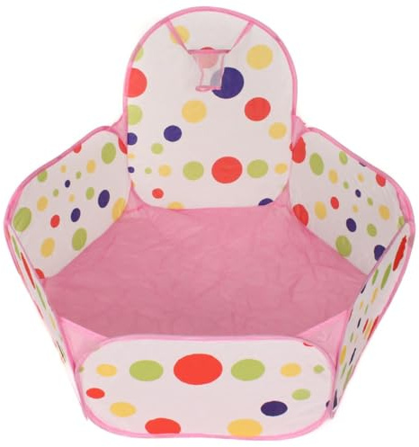 AAJ Big-pit ball | Baby Crawl Playpen with Basketball Hoop | Lightweight Pop-Up Children Play Tent Blue | Portable Pop-Up Ball Pool with Zippered Storage Bag | Balls not Included (Pink)