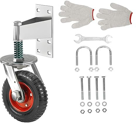 Turosur 20cm (8 inch) Gate Wheel, 360-Degree Swivel Heavy Duty rubber Gate Caster for Wooden and Metal Gates, 226KG Capacity