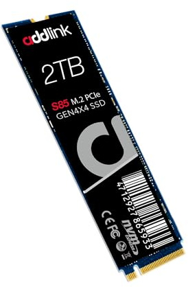 Addlink SSD de expansión de memoria S85 PCIe 4.0 M.2 Gen 4 de 2 TB, hasta 6000 MB/s, unidad interna de estado sólido con tecnología HMB para portátiles, juegos y creadores
