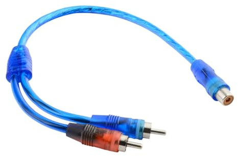Cable divisor de audio RCA adaptador en Y de 30 cm, cable de interconexión para sistema de audio estéreo de coche, cine en casa, 1 hembra a 2 machos