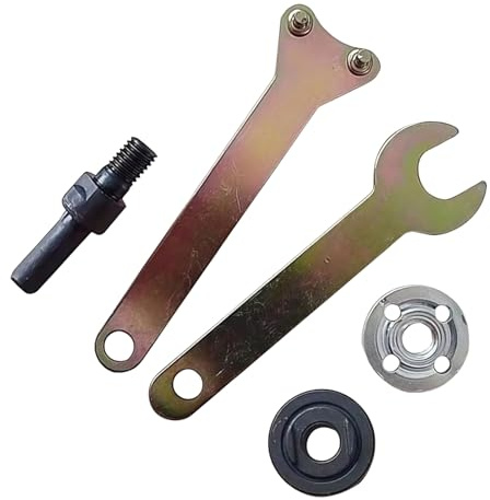 1Set Silver 5 in 1 Electric Drill Conversion Angle Grinder Adapter Connecting Rod Kit with Wrench Variable Shaft Coupler Converter Tool,10mm Mandrel,Adapter Set for Most Angle Grinder,Power Tools