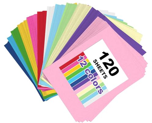 120 Sheets A3 Coloured Paper for School Supplies 44 x 29.7cm Construction Craft Paper for Art DIY Drawing Party Decoration