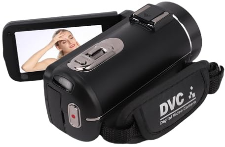Jectse 4K-videokamera, 64 MP UHD 18X Digital Zoom 3-tums Pekskärmsvideokamera med Mikrofonstabilisator Fjärrkontroll 32G-kort 2 Batterier, för Vlogginspelning Livestreaming