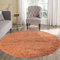 Serdim Rugs Living Room Round Shaggy Area Rugs, Polypropylene, Terracotta, 120x120cm(4x4')