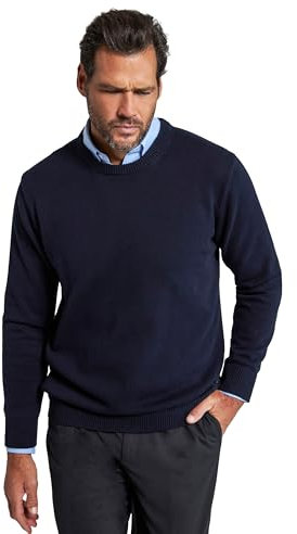 JP 1880 Herren Rundhals Pullover, Dunkel Marine, 5XL EU