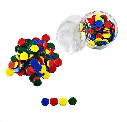 shafier 1200 Fichas parchís Juego oca Color Rojo Verde Amarillo y Azul Tambien Puede para niño Aprender Contar