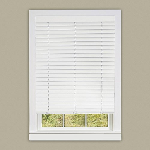 Achim Home Furnishing Cordless GII Luna 2 Slat White Venetian Window Blinds 32 W x 64 L