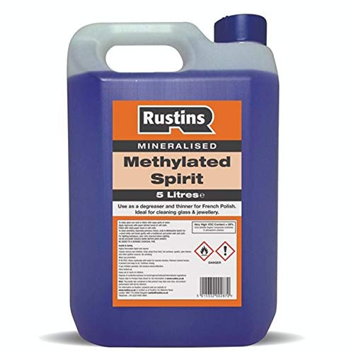 RUSTINS Methylated Spirit 5L, Water-based, 5L, Good Coverage, For Wood & Concrete