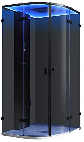 AWT Dampfdusche LD110F15 schwarz/90x90