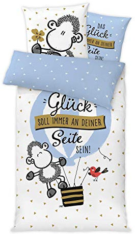 Sheepworld Bettwäsche Motiv Ballon | 135 cm x 200 cm | Kissen 80 cm x 80 cm | Microfaser, Reißverschluss | Bettwäsche Garnitur | 46803