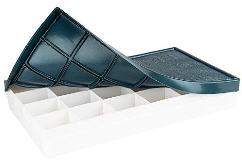 Ideen mit Herz Mischpalette mit Deckel | 21,5 x 12,3 x 3 cm | 24 Fächer | leerer Aquarell-Kasten | Malpalette für Acrylfarben | zur Aufbewahrung und zum Mischen von Farben | Farbmischpalette