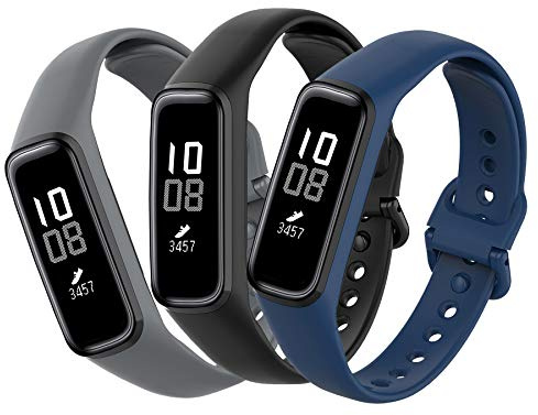 MIJOBS [3 Stück Kompatibel mit Samsung Galaxy Fit E Armband, wasserdicht schweißfest atmungsaktiv Sansung Galaxy Fit E Sport Ersatzarmband Silikon Uhrenarmband