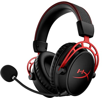 HyperX Cloud Alpha Wireless Gaming Headset for PC with DTS Headphone:X Spatial Audio, Noise-Canceling Mic, Dual Chamber Drivers, Durable Aluminum Frame - 300-Hour Life, Red (Renewed)