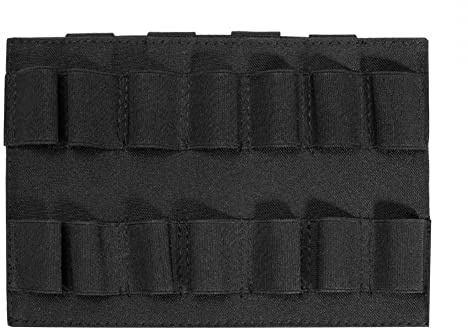 Panel de Cartuchos de Escopeta DONGKER, Bolsa para 14 Cartuchos, Soporte táctico Molle para Cartuchos de Escopeta, Ideal para Actividades al Aire Libre, Caza y Entrenamiento de Tiro.
