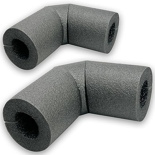 Rörisolering, självhäftande, grå, isolering, isoleringsslang, uppvärmning, sanitär PE-isolering, tillverkad i EU (2 x bågar – 28 x 13 mm)